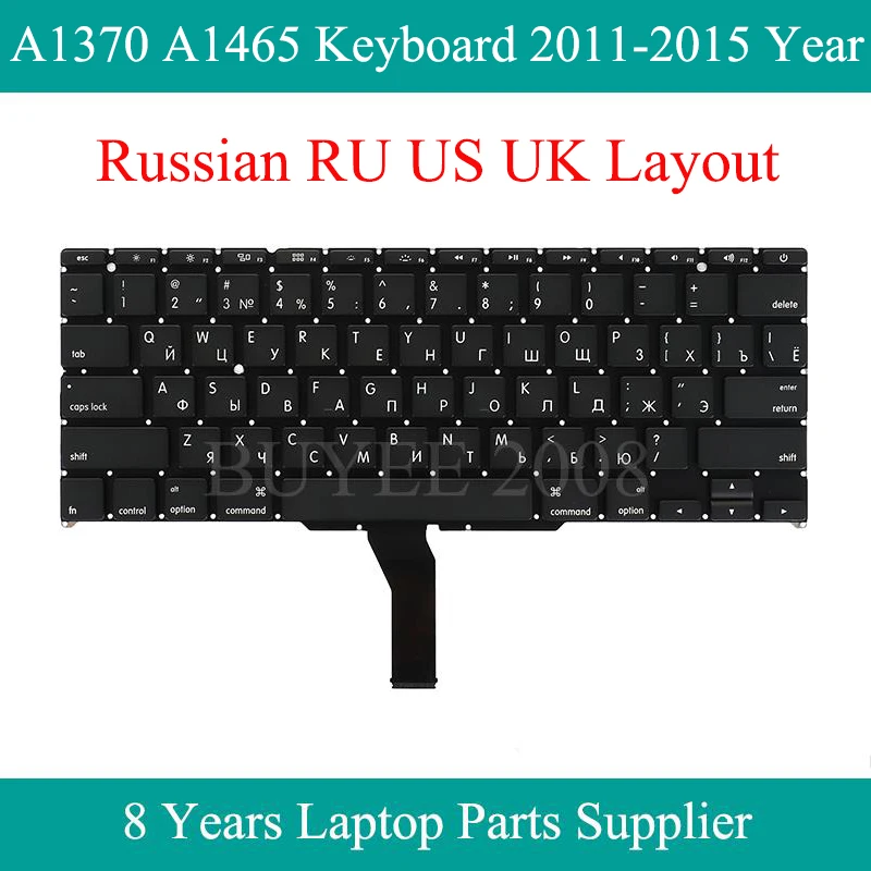Русская клавиатура для ноутбука Macbook Air A1370 A1465 RU, клавиатура США, Великобритании 2011 2012 2013 2014 2015 Замена