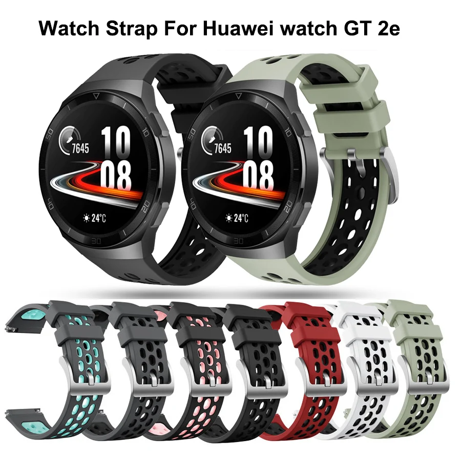 Спортивный Силиконовый Ремешок Для часов Huawei watch GT 2e Оригинальный Ремешок для умных часов Замена Ремешка GT2e на Запястье 22 мм Браслет ремень