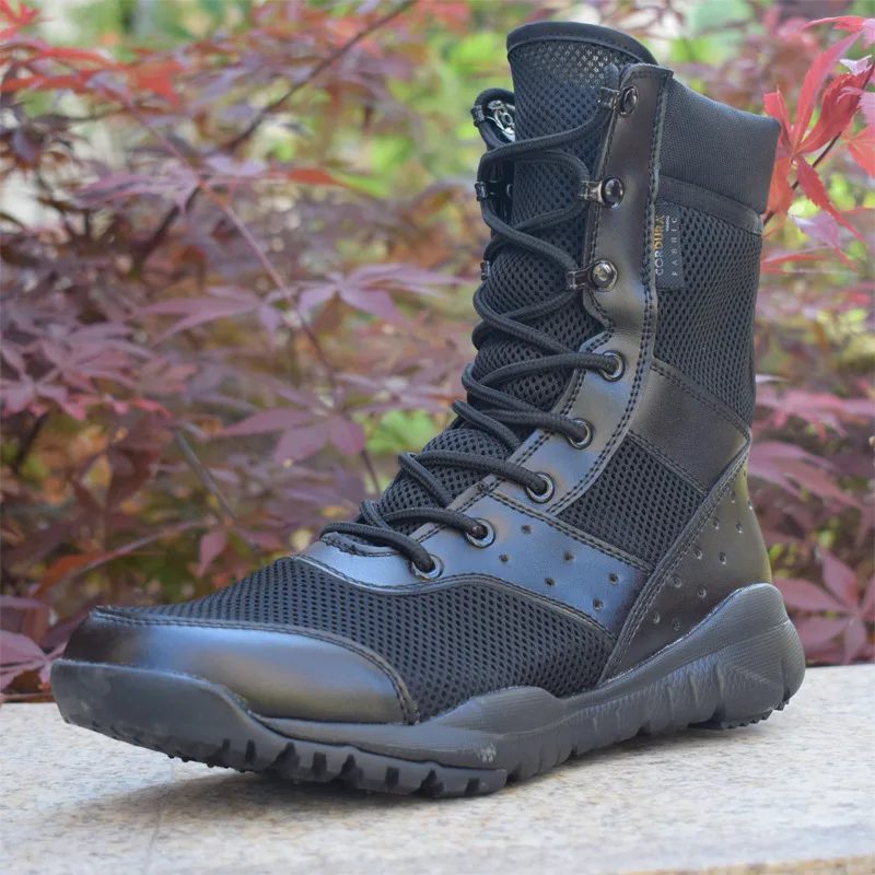 Мужская рабочая обувь SFB, легкие мужские армейские ботинки в стиле милитари, водонепроницаемые тактические ботинки на шнуровке, Модные сетчатые мотоциклетные ботинки