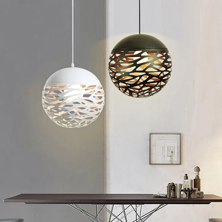 Новый Подвесной светильник с полым шаром в Скандинавском Стиле, Железная Художественная лампа, Сферическая Промышленная люстра, лампы для декора комнаты, кухонные принадлежности
