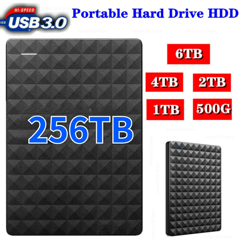 Портативный USB-жесткий диск Емкостью 256 ТБ HDD 120 Мбит/с, Мобильный Внешний жесткий диск Емкостью 2 ТБ, Офисные компьютерные Аксессуары