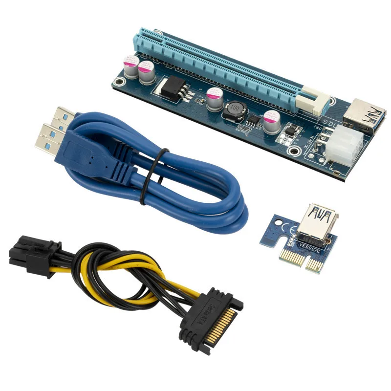 Gtwoilt 0,6 М 1 М VER006S PCI-E от 1X до 16X Riser Card PCIe Удлинитель SATA до 4Pin Кабель Питания USB 3,0 для видеокарты