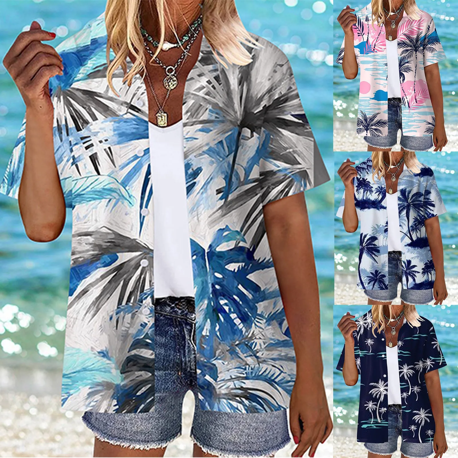 Женские летние Гавайские рубашки С мягким Прохладным цветочным принтом, короткое социальное платье, рубашка, приталенный крой, Модные рубашки, Топы с лацканами, 3D принт, Camisa