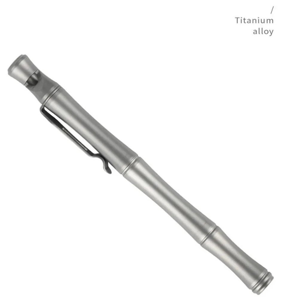 TC4 Титановый сплав Твердая Портативная ручка для подписи Ручка Свисток для выживания Инструмент оборонительной тактики EDC Outdoor