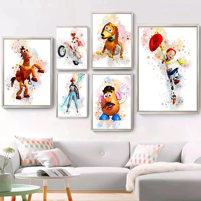 Disney Toy Story Настенное Искусство Холст живопись Плакаты на скандинавскую тему и принты Настенные панно Для домашнего декора