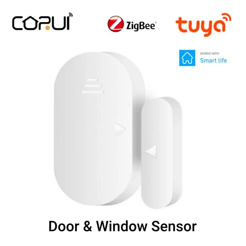 CORUI Tuya Zigbee Дверной Оконный Датчик Smart Life Дверной Магнитный детектор Домашняя Охранная Сигнализация Датчик открытия/закрытия двери