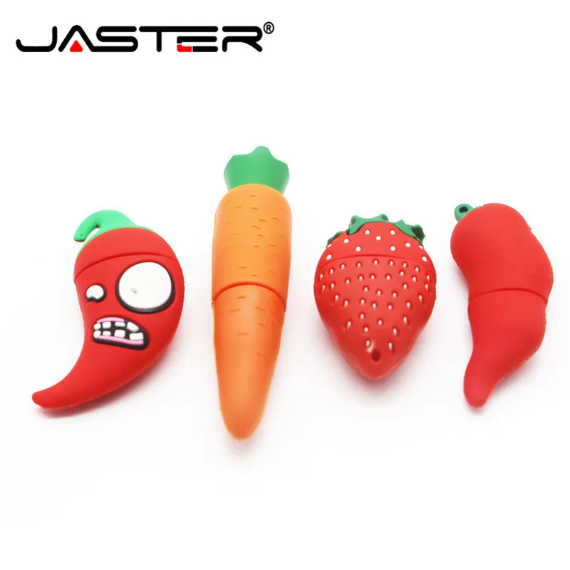 Модель JASTER Strawberry USB 2.0 Флэш-накопители 64GB 32GB U disk pendrive 16GB 8GB Fruit Vegetable Memory stick Подарки для детей