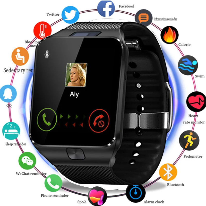 DZ09 Смарт-Часы Bluetooth Call Smartwatch С Sim-картой TF Solt Шагомер Наручные Часы Для Android IOS Смартфонов Мужские Часы