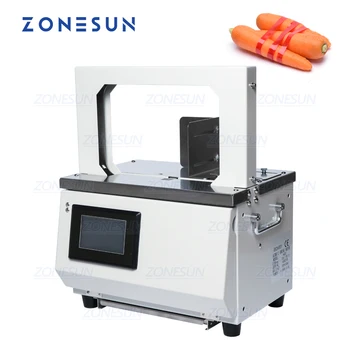 Автоматическая Обвязочная машина ZONESUN Opp, Пресс-подборщик для овощей в Супермаркете Горячего Расплава, для колбасных изделий, Машина для обвязки пищевой лентой