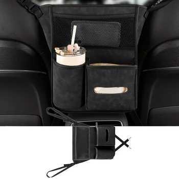 Автомобильный карман для хранения большой емкости, Гнездо для сиденья, Сетчатая сумочка, сумка для хранения на спинке сиденья, сетчатая сумка с коробкой для салфеток, держатель для напитков