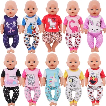 Аксессуары для куклы, Одежда, пижама, Мини-платье с животным принтом Для куклы 43 см Rebirth, 18-дюймовая кукла, игрушки 