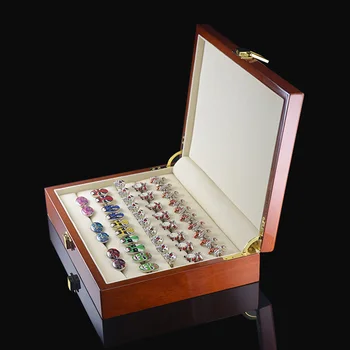Антикварное Квадратное деревянное кольцо, серьги, запонки, ювелирная витрина, футляр, органайзер для хранения, подарочная коробка