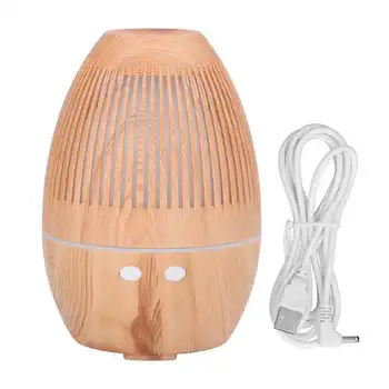Ароматический Увлажнитель воздуха с питанием от USB, Бесшумный Ароматерапевтический диффузор из древесного волокна с подсветкой 7 цветов для домашнего Офиса, Спальни 130 мл