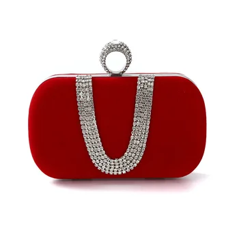 Бархатная сумка ручной работы из красного бриллианта для вечеринок, ручная сумка для макияжа, Свадебная сумка для Новобрачных, сумка через плечо
