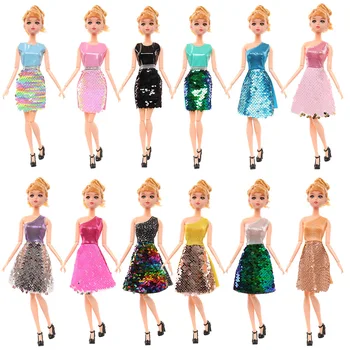 Блестящие Юбки, Модное Церемониальное платье для Кукол 30 см, Аксессуары для Барби, Куклы Bjd, Комплект Одежды для Переодевания Барби, Игрушки для Девочек