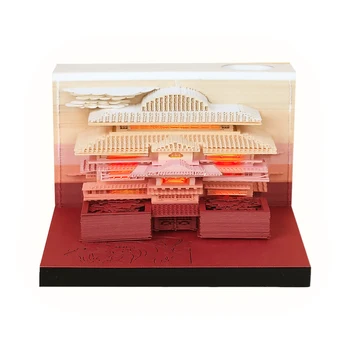 Блокнот Omoshiroi Block 3D на 170 Листов, АНИМЕ, 3D Куб, светодиодный блокнот для заметок, 3D Блок для заметок, Милая бумага для заметок, подарок на День Рождения для детей