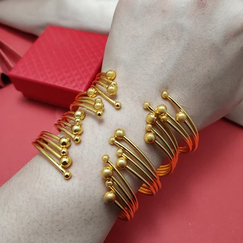 Браслеты из бисера Золотого цвета, Эфиопские браслеты из Дубая на Ближнем Востоке для женщин, Свадебные украшения, Африканские подарки