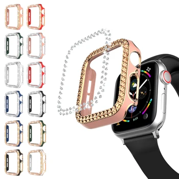 Бриллиантовый чехол для Apple Watch Серии 6 SE 5 4 3 2 iWatch Case Аксессуар 44 мм 40 мм 42 мм 38 мм Протектор Apple Watch