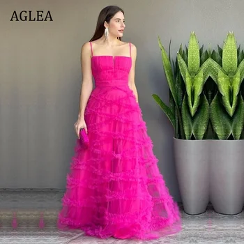 Вечерние платья AGLEA для официальных мероприятий, элегантная вечеринка для женщин, выпускной бал, длина до пола, Трапециевидная складка в стиле спагетти в стиле ампир