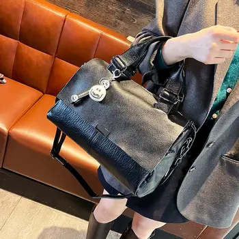 Высококачественная Портативная женская сумка с откидным верхом из овчины с рисунком Личи, модная и высококачественная женская сумка Boston Большой емкости