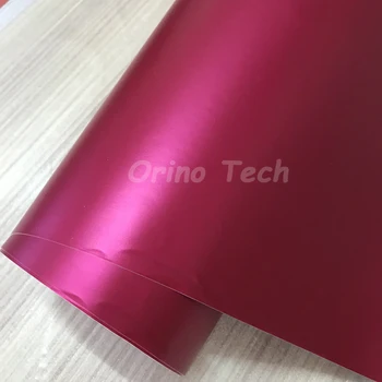 Высококачественная розово-красная атласная матовая хромированная виниловая пленка с металлической матовой пленкой без воздушных пузырьков из матовой хромированной фольги ORINO Car Wrap Film