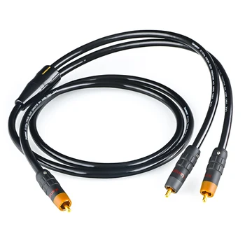 Высококачественный кабель RCA-2RCA из стерлингового серебра для сабвуфера и усилителя Hi-Fi аудио линии