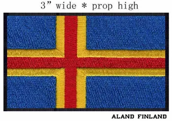 Вышивка флага Аландских островов, Финляндии шириной 3 дюйма доставка/круто/заставляет людей чувствовать себя хорошо/ярко