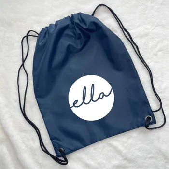 Дети Персонализировали Полиэтиленовую сумку для плавания С круглым дизайном Пользовательское название Спортивная сумка для хранения Подарков на День рождения для детей