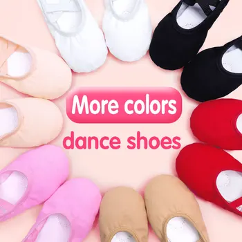Детские Мягкие Балетные тапочки, Розовая Балетная Танцевальная обувь, Гимнастическая тренировочная обувь для девочек и взрослых