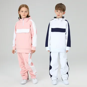 Детский лыжный комплект Searipe для мальчиков и девочек, водонепроницаемая ветрозащитная зимняя теплая одежда для занятий сноубордингом, спортом на открытом воздухе, Детский зимний костюм
