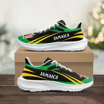 Дизайн флага Ямайки, Женские кроссовки, Осень 2023, Легкие Удобные спортивные кроссовки для девочек, Женская обувь на шнуровке, Прямая доставка