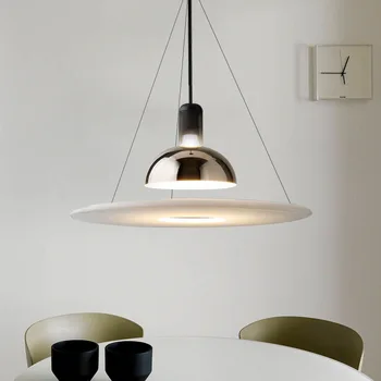 Дизайнерский стильный подвесной светильник в Скандинавском Стиле, Железный, акриловый, круглый для кухонного стола, освещения в столовой, Подвесные Люстры, светильник