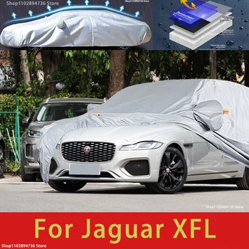 Для Jaguar XFL Наружная защита, полные автомобильные чехлы, Снежный покров, Солнцезащитный козырек, Водонепроницаемые Пылезащитные внешние автомобильные аксессуары