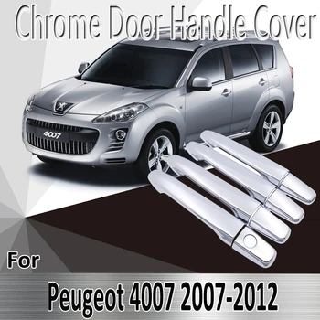 Для Peugeot 4007 2007 ~ 2012 2008 2009 2010 2011 Наклейки Украшения Хромированная Дверная Ручка Крышка Ремонт Автомобильных Аксессуаров