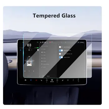 для Tesla Model 3/Y 2021-2023, Сенсорная панель приборной панели, Центральный экран управления, Стеклянная пленка, Закаленное стекло, Защита навигации