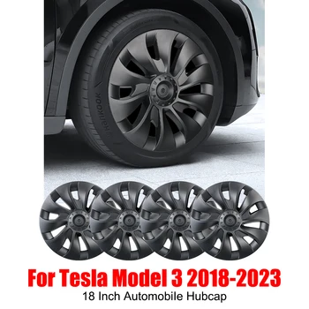 Для Tesla Модель 3 2018-2023 Крышка Ступицы Автомобиля 18 Дюймовые Колпачки Для Колес Комплект Покрышек Декоративные Колпачки Брызговики Автомобильные Аксессуары
