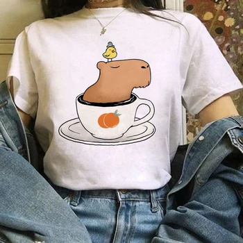 Женская одежда с героями мультфильмов, модная футболка с рисунком животных с короткими рукавами, летняя забавная повседневная футболка, футболка в женском стиле