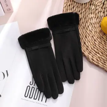 Женские перчатки, 1 пара повседневных мягких однотонных перчаток Осень-зима для взрослых, перчатки для повседневной езды на мотоцикле