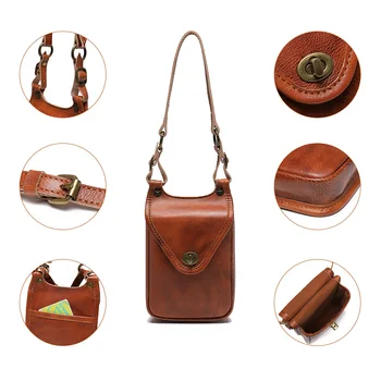 Женские сумки в европейском и американском стиле в стиле ретро, сумка для мобильного телефона из воловьей кожи, женская кожаная сумка через плечо, сумка-мессенджер, сумочка