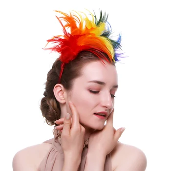 Женский Головной Убор, Аксессуары для волос, обруч для волос с перьями, повязка на голову с перьями, фестиваль, вечеринка, Хэллоуин