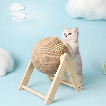 Игрушка-мяч для кошек, котенок, мяч из сизалевой веревки, доска для шлифования лап, Игрушки для кошек, Скребок, Износостойкая мебель для домашних животных