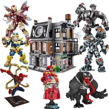 Игрушки из строительных блоков серии Disney с изображением супергероя, кукла-стич, головоломка, декомпрессионный подарок 