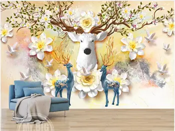 Изготовленная на заказ фреска 3D фотообои Европейская мечта лесной олень домашний декор обои для стен гостиной в рулонах
