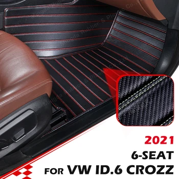 Изготовленные На заказ Коврики Из Углеродного волокна Для VW Volkswagen ID.6 Crozz 6-Местный 2021 Ножной Ковер Автомобильные Аксессуары Для интерьера