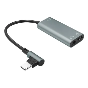 Кабель-адаптер для наушников Type-C - аудиоразъем для микрофона 3,5 мм, аудиоконвертер для быстрой зарядки AUX PD 3.0