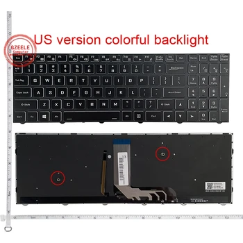 Клавиатура для ноутбука с подсветкой Clevo NH50DP NH55DPQ N970 nb5xtxx nh5x nh7x n96xtx n97xtxx pc5xxx pb7xx США Английский Без рамки