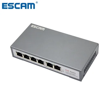 Коммутатор Fast Ethernet POE ESCAM 4 + 2 канала 8 каналов для сетевых IP-камер