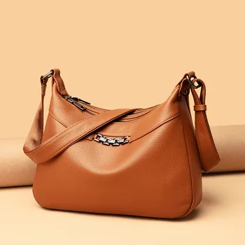 Корейская повседневная Большая Дизайнерская сумка, Женская сумка-хобо из натуральной кожи, Винтажная модная сумка-тоут, черные сумки-мессенджеры для дам