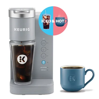 Кофеварка Keurig K-Iced Essentials Серого цвета Со льдом и горячей Подачей на одну порцию K-Cup Pod