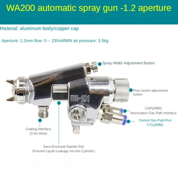 Линия сборки пистолета WA-200 Для Распыления Автоматический Пистолет 1.2/1.5/2.0/2.5/3.0/4.0 Мм Сопло для пневматического пистолета-распылителя